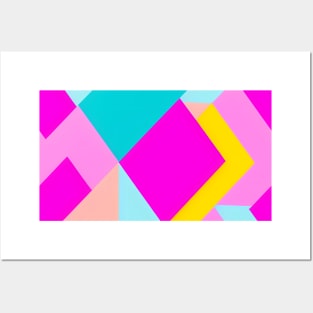 Pink Abstract Geometric Pattern Posters and Art